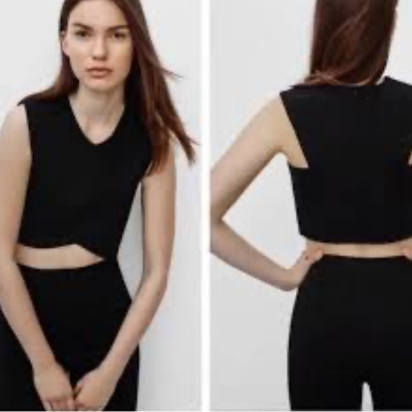 Talula (Aritzia) Manzanita Crop Top Black Sz Small - Picture 4 of 6